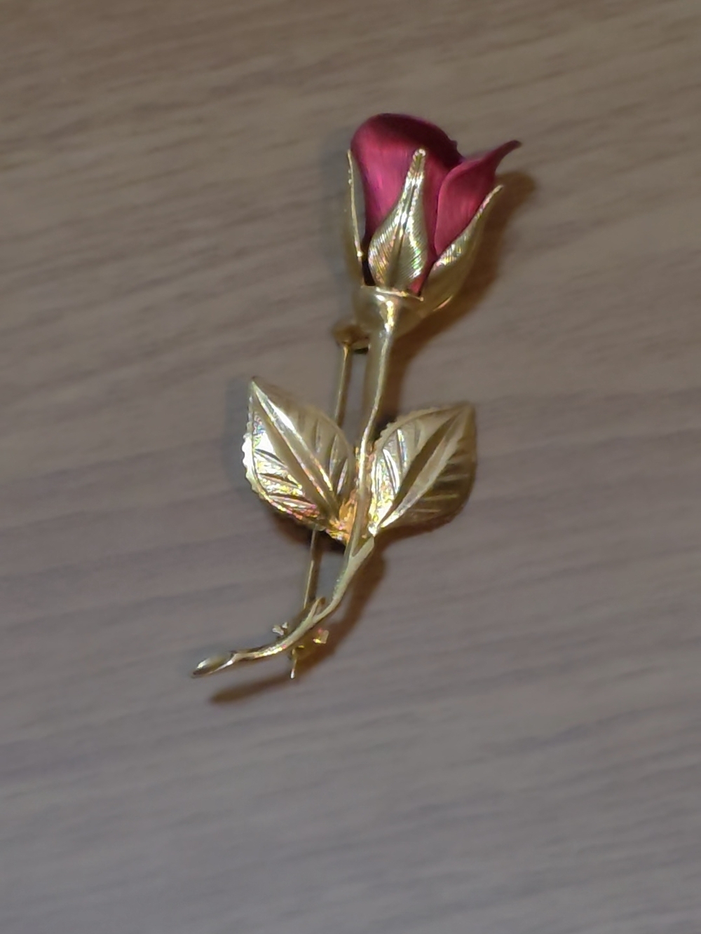Vintage Giovanni Rose Brooch, 1960s Gold Tone Flower Brooch